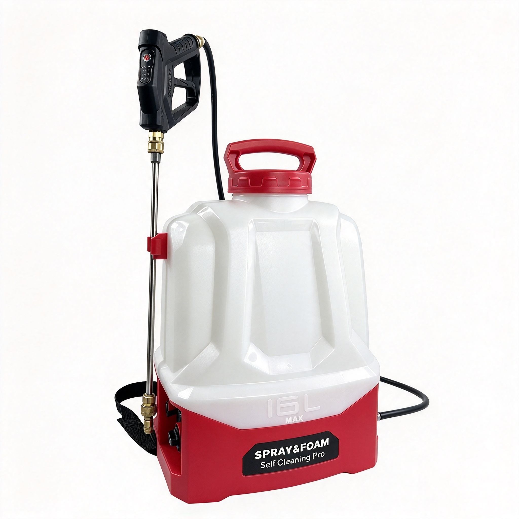 Spruzzatore a zaino 3 in 1 da 16 litri con modalità schiuma e spruzzo