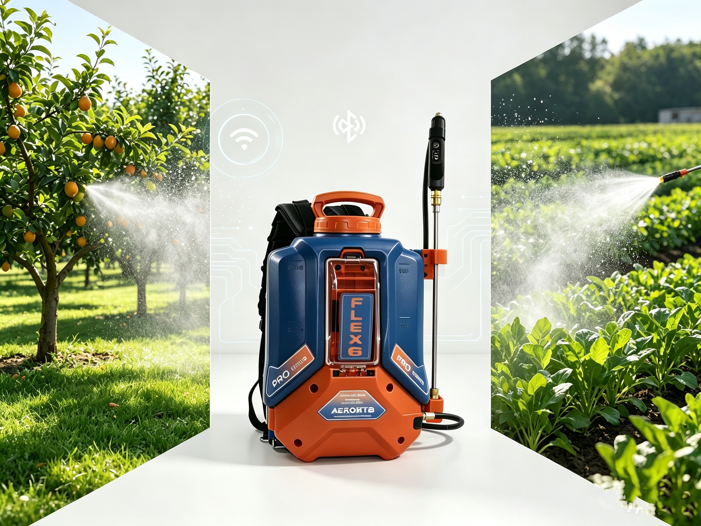 Spruzzatore a spalla intelligente Bluetooth a velocità variabile per la cura di frutteti, prati e colture