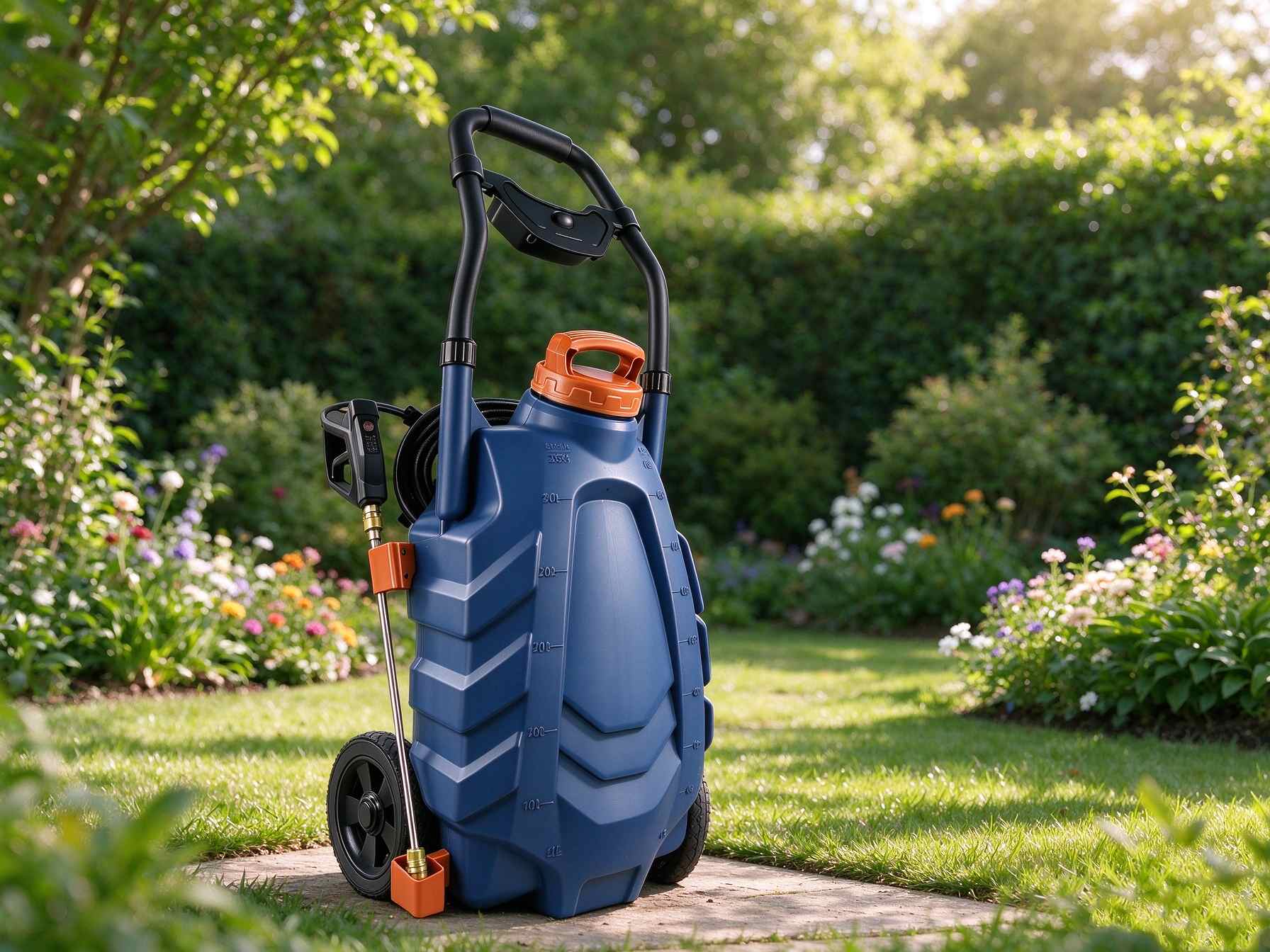 Irroratore carrellato da 34 litri per agricoltura e giardino professionali